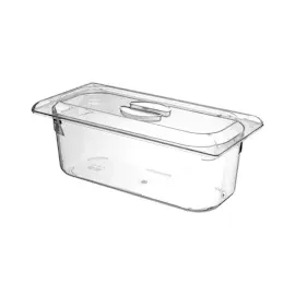 HENDI Eiscremebehälter, geeignet für den Einsatz in Eistheken und Tiefkühlschränken, Eiscreme, Eisbehälter, 5L, 360x165x(H) 120mm, Polycarbonat, Transparent