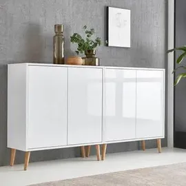 BMG Möbel Sideboard Mailand Set 2 Weiß