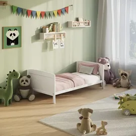 Kids Collective Babybett 60x120 umbaubar mit Matratze Gitterbett Kinderbett höhenverstellbar & herausnehmbare Sprossen optional mit Schublade | weitere Größe: 7... - Weiß
