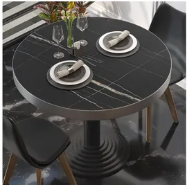 GGM Möbel Bistro Tischplatte | Ø 50 cm | Schwarz Marmor | Gastro Tischplatte
