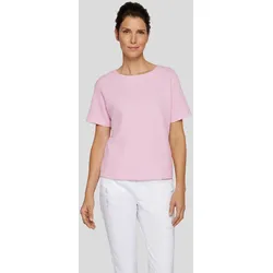 Print-Shirt RABE "Rabe Strukturiertes Shirt in zartem Pastellton", Damen, Gr. 46, rosa, 71%Polyester 24%Viskose 5%Elastan, feminin, gerade, 3/4-Ärmel, Shirts
