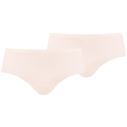 PUMA Damen Hipster, 2er Pack - Unterhose, nahtlos, Mikrofaser, einfarbig Rosa S