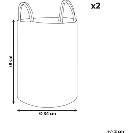 Beliani Aufbewahrungskorb SARYK 2er Set  onesize  Grau