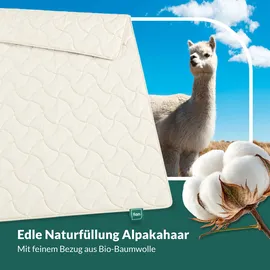 fan Naturhaarbettdecke FAN "Baby Alpaka, Bettdecke in 135x200 und weiteren Größen erhältlich", weiß, B:135cm L:200cm, Bezug: 100% Baumwolle. Füllung: 97% Alpaka, 3% sonstige Fasern, Bettdecken, Bettdecke aus Naturhaar hergestellt in Deutschland