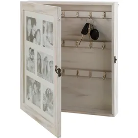 Schlüsselkasten 35 x 0 x 0 cm Braun/Weiß-Beige