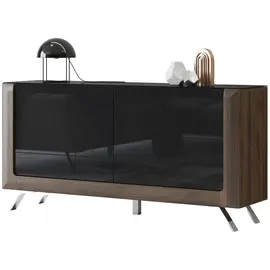 LEONIQUE Sideboard »Kasai«, Breite 160,5 cm, mit 2 Türen schwarz