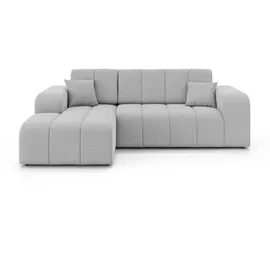 OTTO home Ecksofa OTTO HOME "CASSY L-Form, Schlafsofa mit Bettkasten, Maße B/T/H: 245/165/88 cm", grau (hellgrau), B:244,5cm H:88cm T:164,5cm, 94% Polyester, 6% Nylon, Sofas, Ecksofa, mit 2 Rückenkissen, Recamiere rechts oder links bestellbar