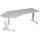 Geramöbel Flex Schreibtisch lichtgrau L-Form, C-Fuß-Gestell silber 216,6 x 113,0 cm
