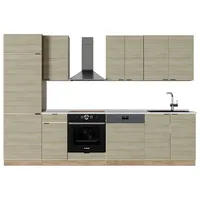 Vicco Küchenzeile Fame-Line 300 cm Eiche Paneel/Goldkraft Eiche