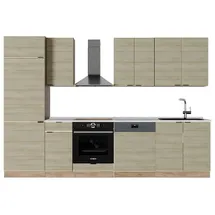 Vicco Küchenzeile Fame-Line 300 cm Eiche Paneel/Goldkraft Eiche