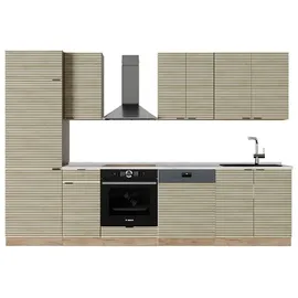 Vicco Küchenzeile Fame-Line 300 cm Eiche Paneel/Goldkraft Eiche