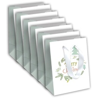 Clairefontaine 6x Geschenktasche 21,5x10,2x25,3cm, Weihnachten Schnee, 1 Pack