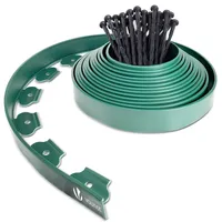 VOUNOT Flexible Rasenkante Kunststoff, mit 30 Erdanker, Länge 10m Höhe 5cm, Grün