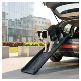 Feel2Home Hunderampe Hunderampe klappbar max 90KG Teleskop in schwarz Einstiegshilfe, belastbar bis 90 kg schwarz