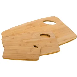 Schneidebrett-Set Katana Bambus hellbraun 3tlg