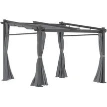Outsunny Pergola 2,97 x 2,95 m inkl. Seitenteile Dunkelgrau