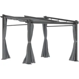 Outsunny Pergola 2,97 x 2,95 m inkl. Seitenteile Dunkelgrau
