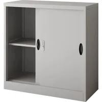 [en.casa] Aktenschrank Rieti Stahl 90x40x90 cm Hellgrau