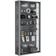 VCM Wandvitrine Vitrosa Maxi 59 x 18 x 114 cm Silber