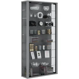 VCM Wandvitrine Vitrosa Maxi 59 x 18 x 114 cm Silber