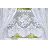 WECKBRODT Scheibengardine WECKBRODT "Siena" Gr. 1, weiß, B:145cm H:50cm, Jacquard, Polyester, Gardinen, Bistro, Jacquard, floral, halbtransparent, Bordüre, Gardine, Store