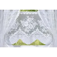 WECKBRODT Scheibengardine WECKBRODT "Siena" Gr. 1, weiß, B:145cm H:50cm, Jacquard, Polyester, Gardinen, Bistro, Jacquard, floral, halbtransparent, Bordüre, Gardine, Store