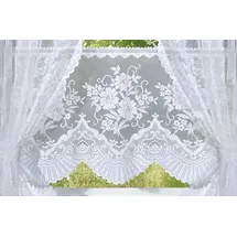 WECKBRODT Scheibengardine WECKBRODT "Siena" Gr. 1, weiß, B:145cm H:50cm, Jacquard, Polyester, Gardinen, Bistro, Jacquard, floral, halbtransparent, Bordüre, Gardine, Store