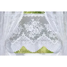 WECKBRODT Scheibengardine WECKBRODT "Siena" Gr. 1, weiß, B:145cm H:50cm, Jacquard, Polyester, Gardinen, Bistro, Jacquard, floral, halbtransparent, Bordüre, Gardine, Store