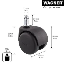 Wagner System WAGNER schwarz, - 50 mm, 5tlg. Set-hart