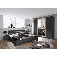 rauch Schlafzimmer-Set Rubi, (Set, 4-St), mit Schrank, Bett 180x200 cm und 2 Nachttischen grau