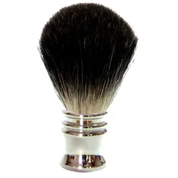 Golddachs Rasierpinsel Metall Silber Stockhaar Rasur   Herren 
