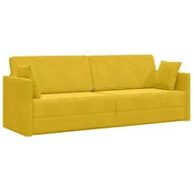 vidaXL Boden-Sofa-Bett Gelb Samt 4106731