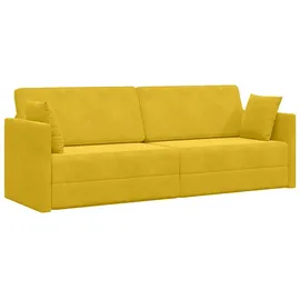 vidaXL Boden-Sofa-Bett Gelb Samt 4106731