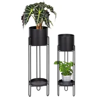 Bremermann Blumenhocker 2er-Set, Metall-Blumenständer, Blumensäule schwarz
