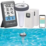 Infactory Smartes WLAN-Poolthermometer, IP67, 2 Außensensoren, Alarm