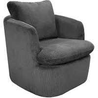 ByLIVING Sessel Harmony/Grob-Cord dunkelgrau/Vollpolster / 360° drehbar/Polstersessel/Armlehnsessel/Lesesessel/Loungchair/B 72, H