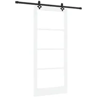 vidaXL Haustür Schiebetür ORKDAL Weiß und Schwarz 93 x 211 cm (1-St) schwarz