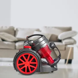 Lehmann Staubsauger beutellos Zyklon 1,8 L, Düsensatz, Turbobürste, Max 4000 Watt, HEPA-Filter - Rot