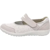 WALDLÄUFER K-Ira Klett-Ballerina 634K31-302-013, Nubuk / Stretch, cement silber,