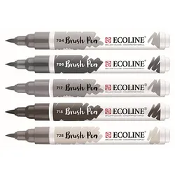 Talens ECOLINE® Brush-Pens silber, 5 St.