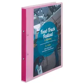 Eichner Präsentationsringbuch 2-Ringe rot-transparent
