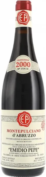Montepulciano d ́Abruzzo DOC, Sel. Vecchie Vigne, decanted Emidio Pepe 2000