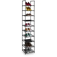 Relaxdays Schuhregal, 10 Ebenen, HBT: 175x33x33 cm, Metall Schuhablage,