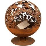 Esschert Design Esschert Fire ball Laser Cut, flowers rust