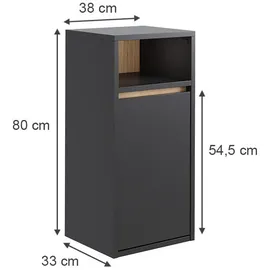 Vicco Viola Badschrank 38 x 80 cm Grau/Artisan