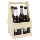 LAUBLUST Bierträger aus Holz - Flaschenträger als Männerhandtasche - Männergeschenk | 4er Flaschentrage - 29x16x16cm