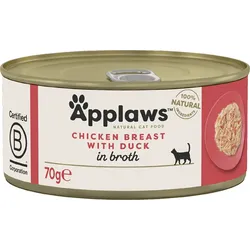 APPLAWS Cat Adult Chicken Breast with Duck in Broth 70g Hähnchenbrust mit Ente in Brühe