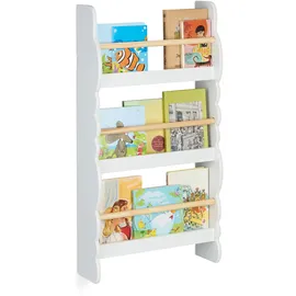 Relaxdays Kinderbücherregal Wolke 80 x 42,5 x 14 cm Kiefer weiß