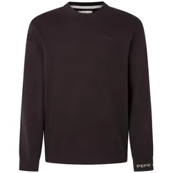 Pepe Jeans Herren Strickpullover - ANDRE CREW NECK, Kaschmir, einfarbig Schwarz M