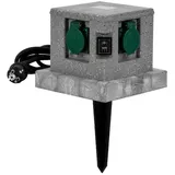 Grafner Gartensteckdose Erdspieß Grau 2 St.